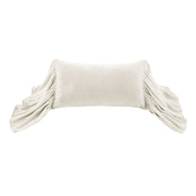 Stella - Faux Silk Velvet Long Ruffled Pillow - Stone