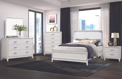 Lily - 4 Piece Queen Bedroom Set (Bed, Dresser, Mirror, Nightstand) - White