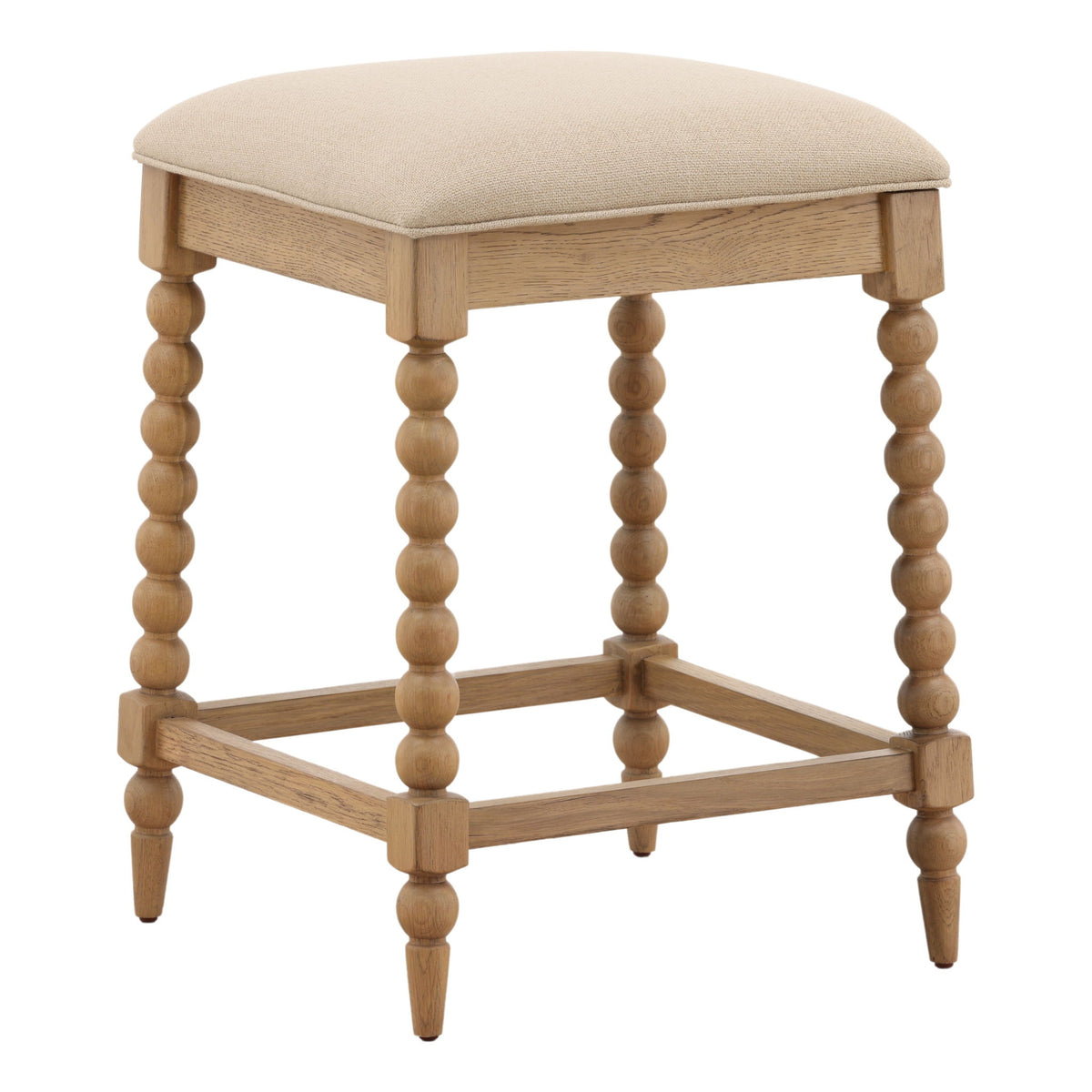 Marcellina - Counter Stool - Beige And Natural