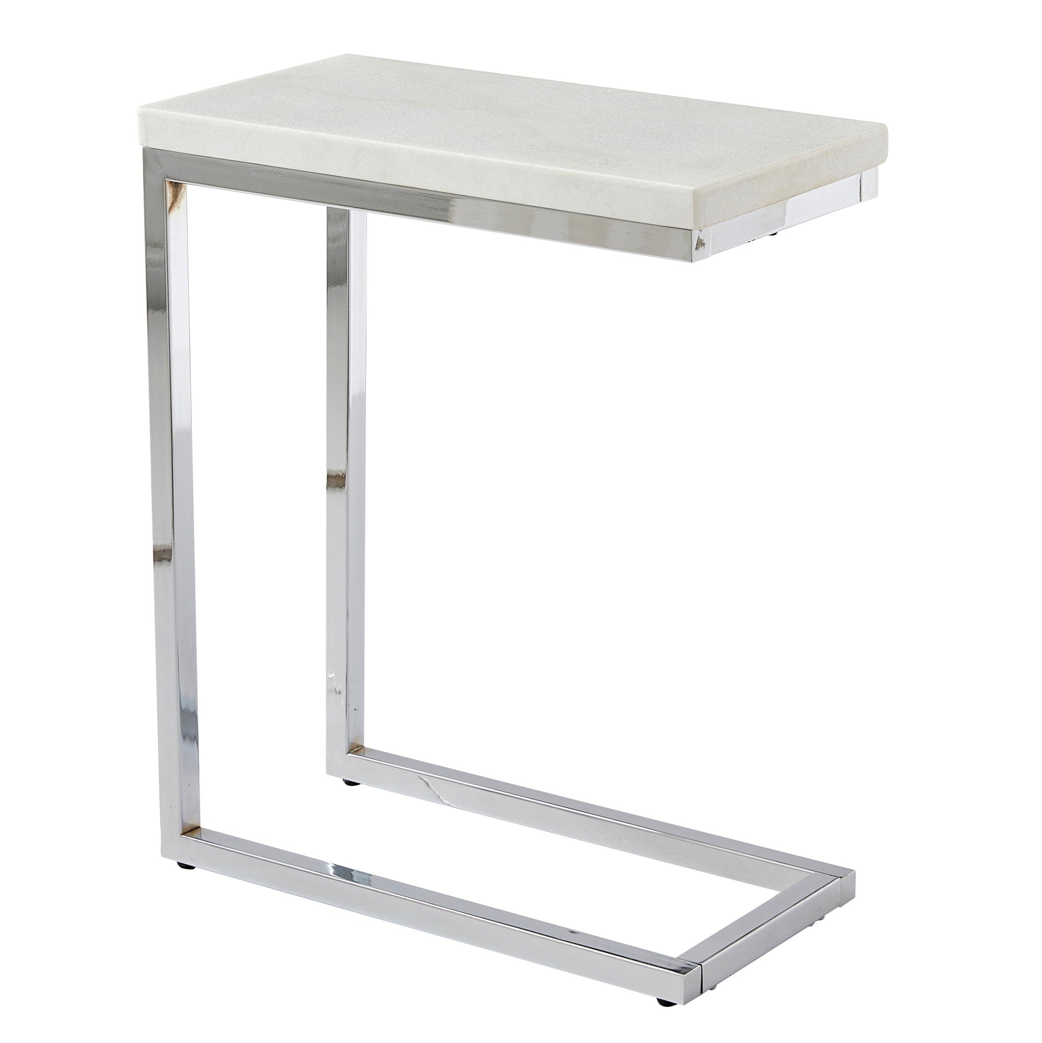 Echo - Marble Top Chairside Table - White