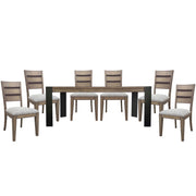Cedar Fork - Dining Table With 6 Ladderback Chairs - Smoked Arabica