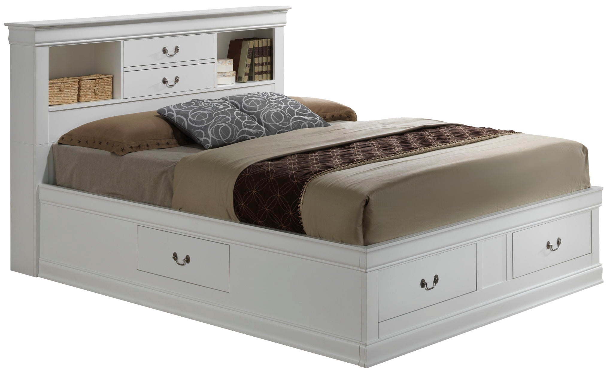 Glory Furniture - Louis Phillipe - Bookcase Storage Bed
