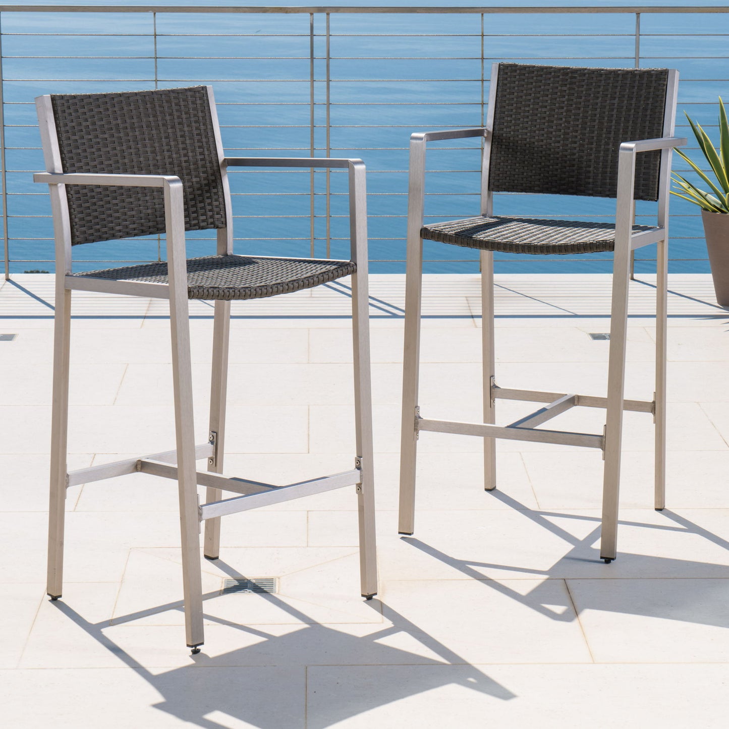 Outdoor Rust Proof Aluminum Barstools (Set of 2)