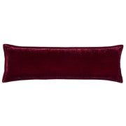 Stella - Faux Silk Velvet Long Lumbar Pillow - Garnet Red