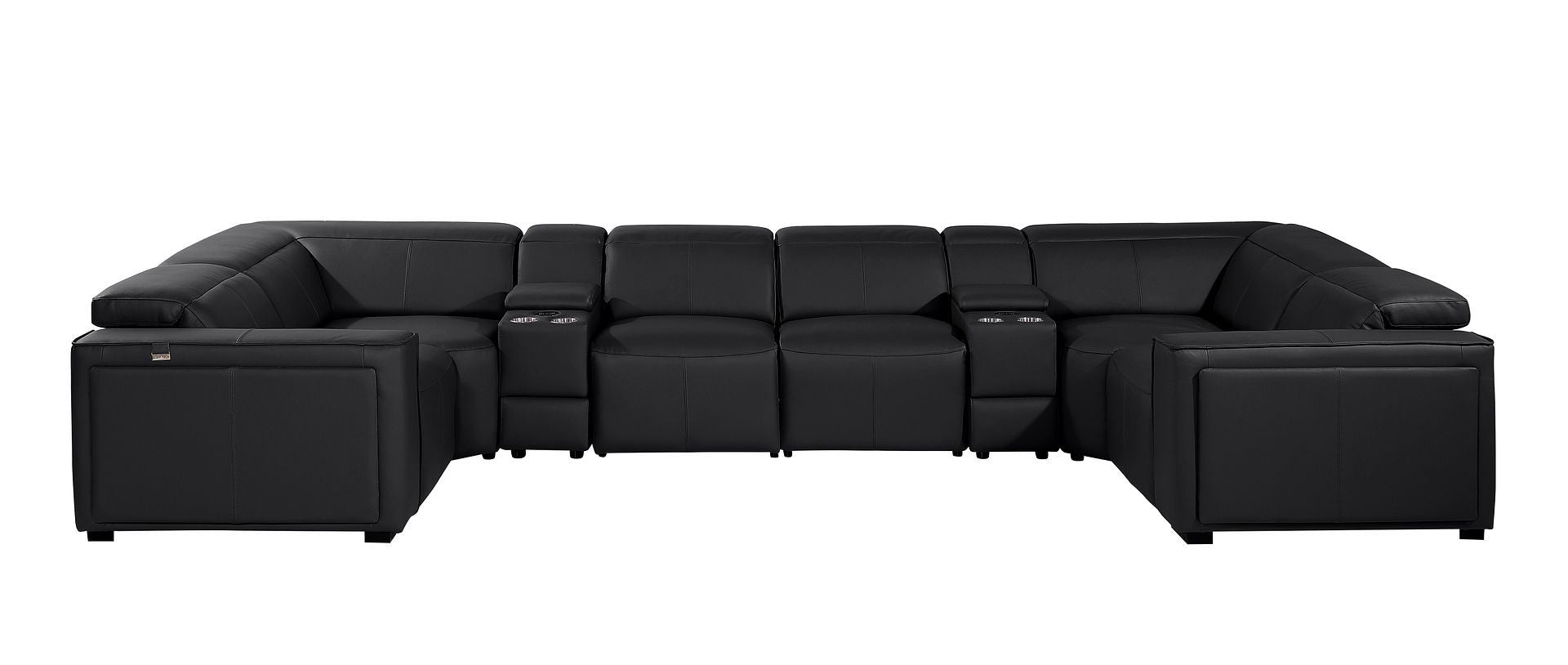1224 - 8-Piece U-Shaped Sectional Sofa In With 2 Power Recliners & Power Headrests