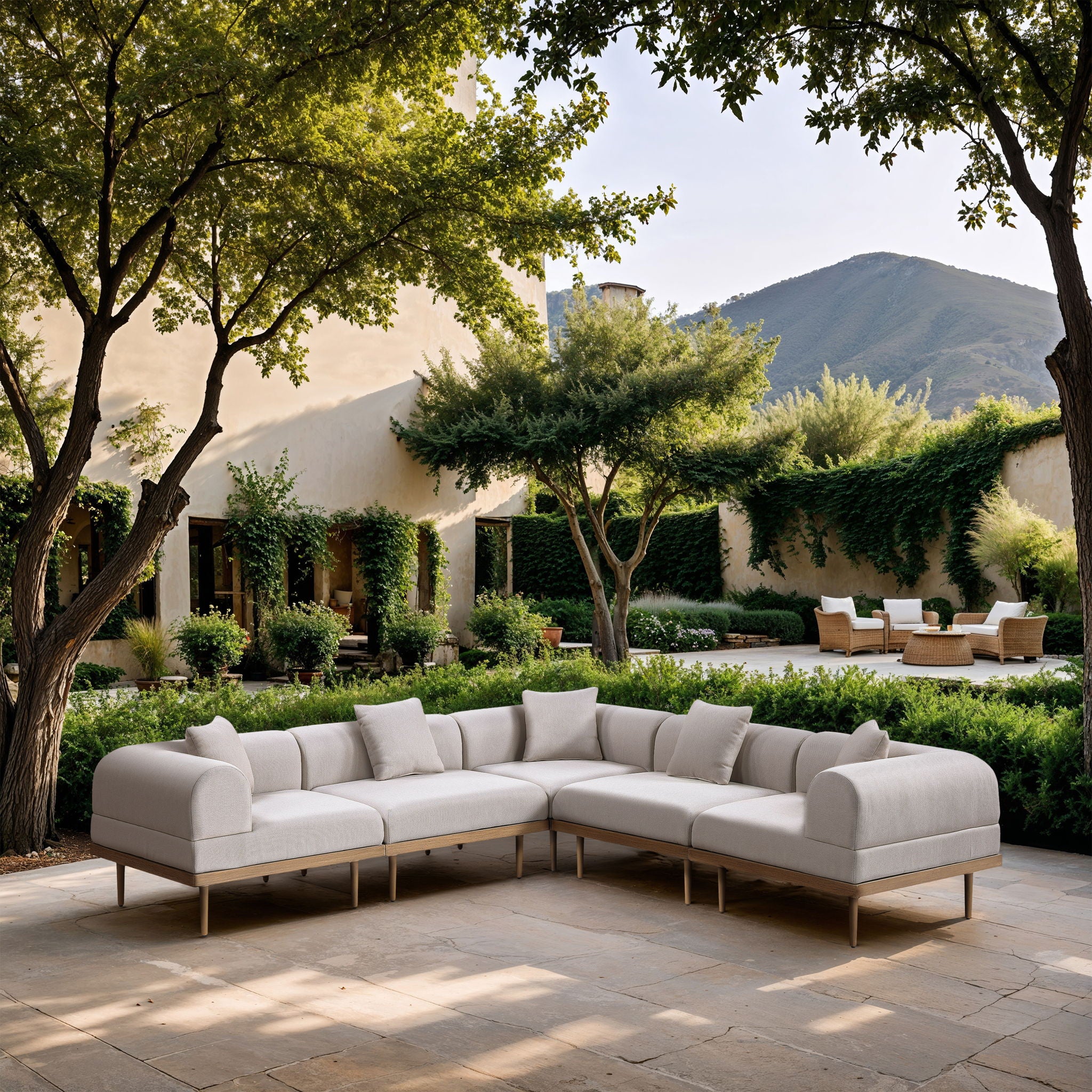 Laguna - 5 Piece 106.5" Upholstered Outdoor Patio Modular Sectional
