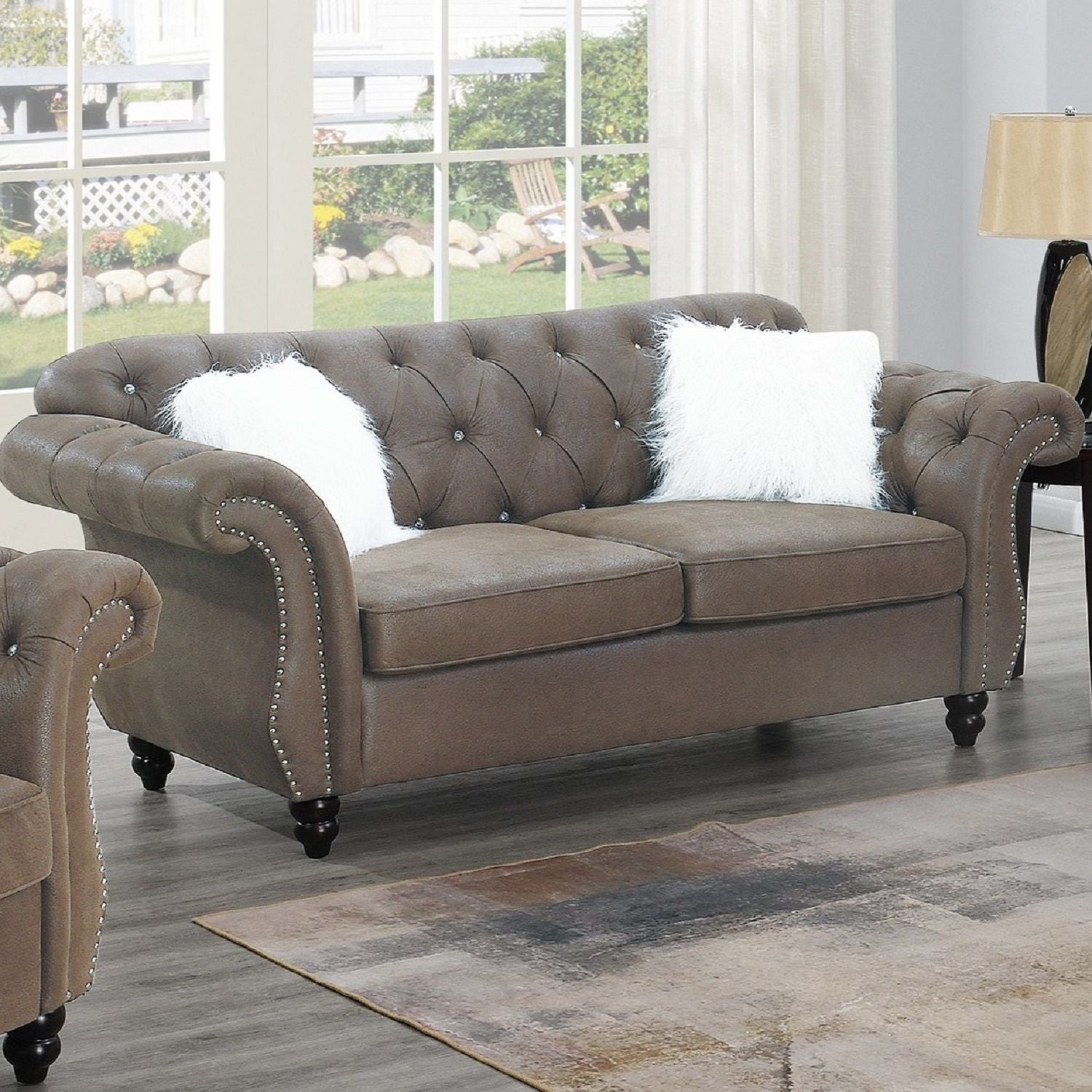 Loveseat With Pillows Living Room Furnitur