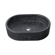 Vessel Sink, Oval Basin, Solid Above-Counter Vanity, Bowl For Master Bathroom - Dark Gray