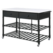 Emery - Kitchen Island - White Cultured Marble Top & Gray