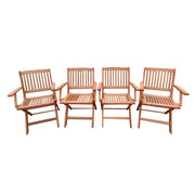 Foldable Patio Dining Set, Folding Chairs, Indoor And Outdoor Universal (Set of 4) - Teak