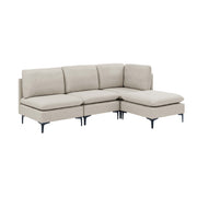 Upholstered Modular Sectional With Tall Legs, Medium Firm Seat