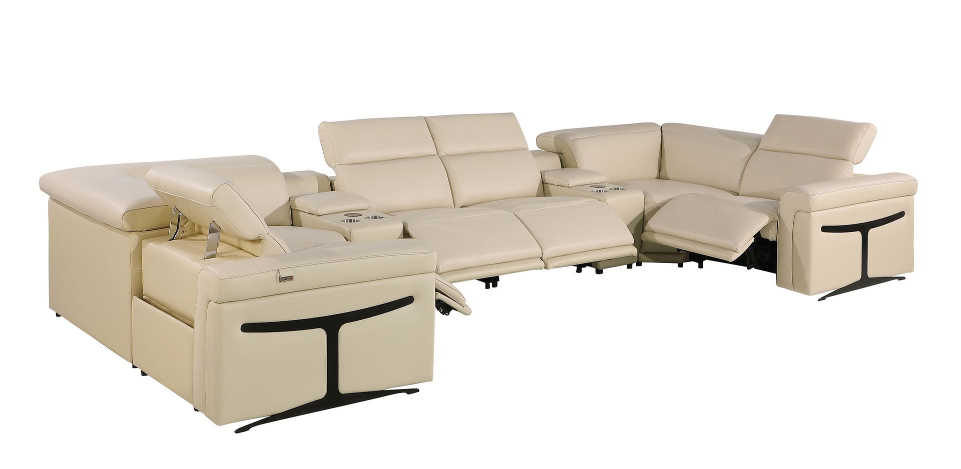 1126 - 8-Piece U-Shaped Sectional Sofa In With 4 Power Recliners & Power Headrest