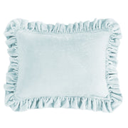 Stella - Faux Silk Velvet Ruffled Dutch Euro Pillow - Icy Blue