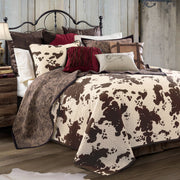 Elsa Cowhide - King Reversible Quilt Set (Set of 3) - Chocolate