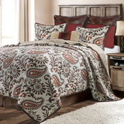 Rebecca - Twin Paisley Reversible Quilt Set (Set of 2) - Turquoise / Brown