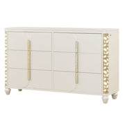 Cinderella - Dresser With LED Accents And 6 Storage Drawers (Mirror Not Included) - Beige