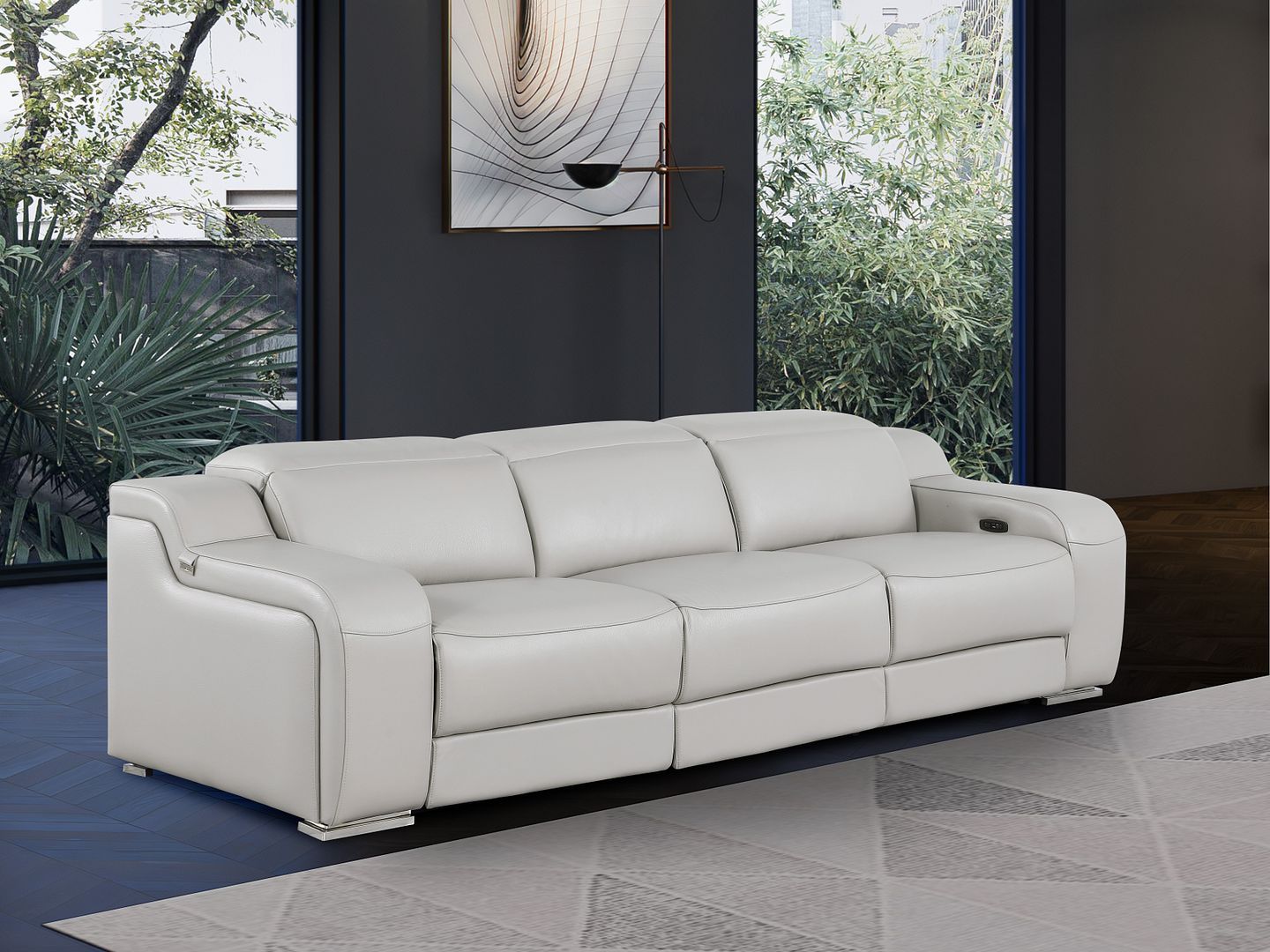 1116 - 3-Piece Modular Power Reclining Sofa In With 3 Power Recliners & Power Headrests