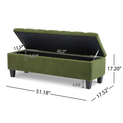 Ottoman Bench & Storage - Green