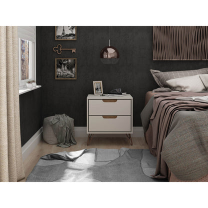 Rockefeller - Nightstand With 2 Drawers - Off White