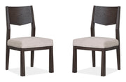 Tauren - Upholstered Side Chair With Solid Back (Set of 2) - Coffee Bean