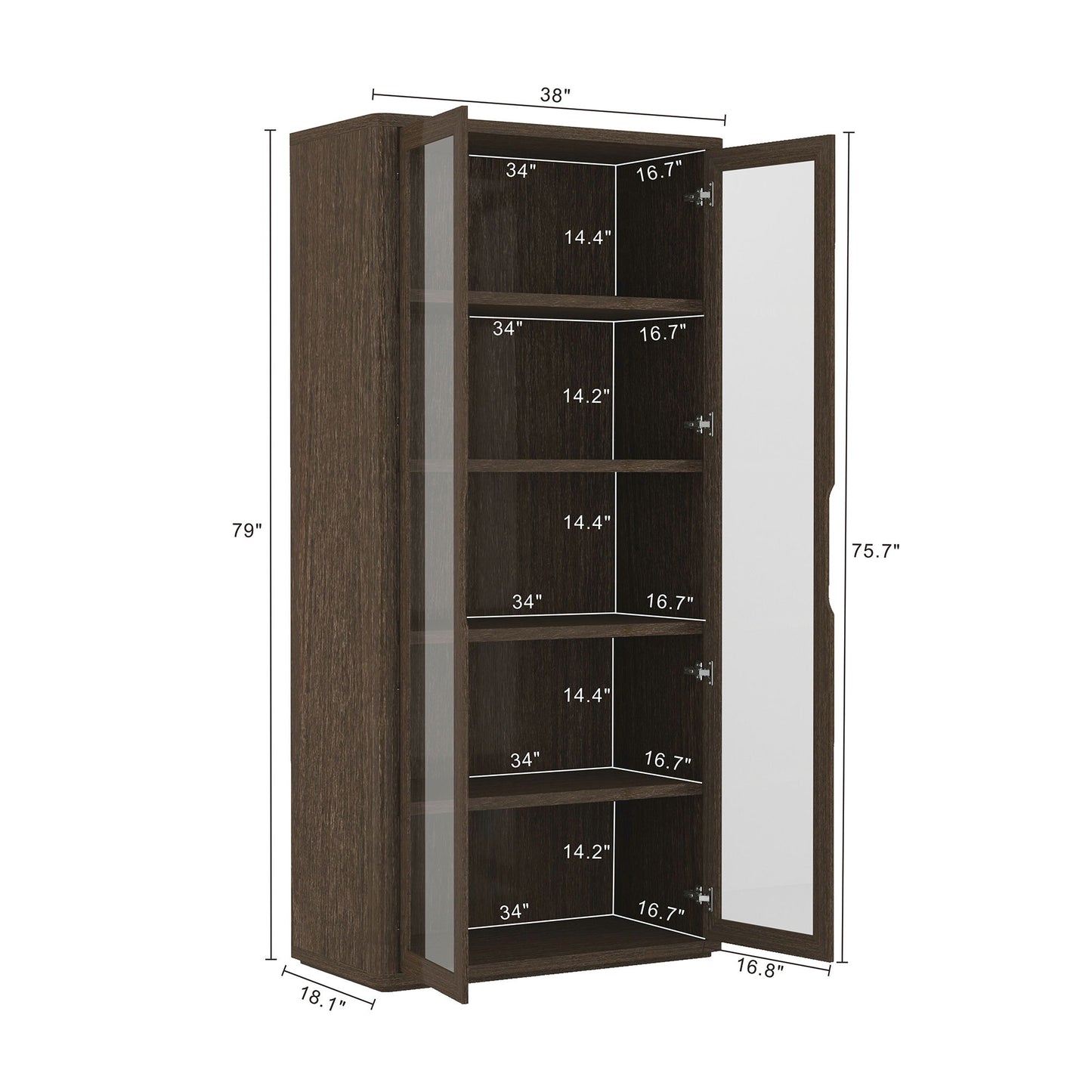 Rivington - Bookcase Cabinet With Glass Doors