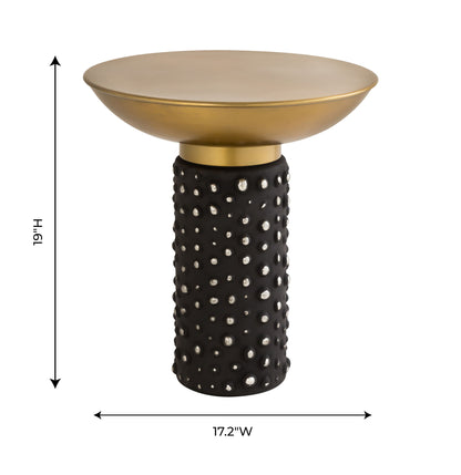 Blaze - Glass / Brass Side Table - Light Brown