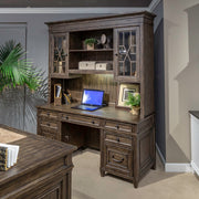 Paradise Valley - Executive Credenza Hutch - Saddle Brown