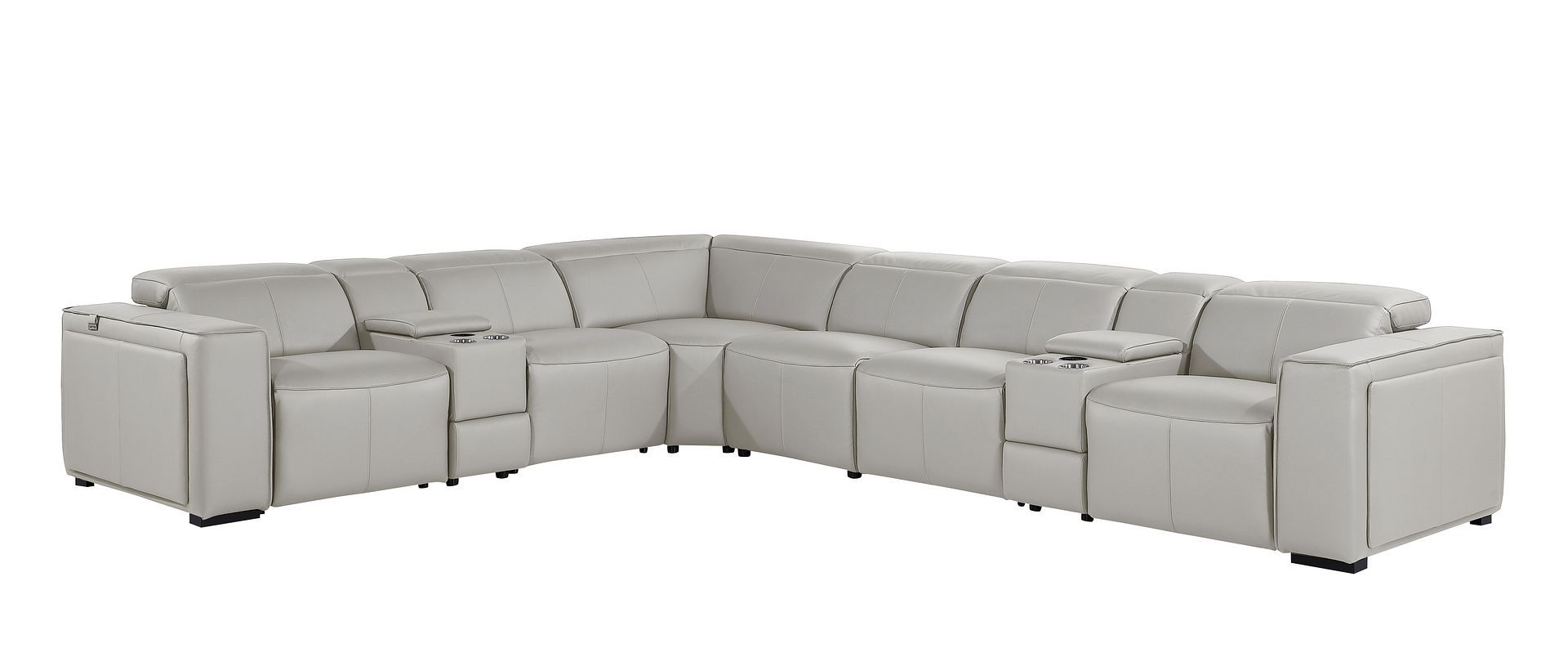 1224 - 8-Piece L-Shaped Sectional Sofa In With 4 Power Recliners & Power Headrests