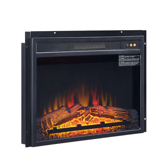 Electric Fireplace With Remote Control For Indoor Heating - Black
