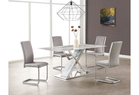 D1274 Dining Table And Four D4957 Dining Chairs - Gray