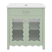 Modern Bathroom Vanity With Tempered Glass Doors