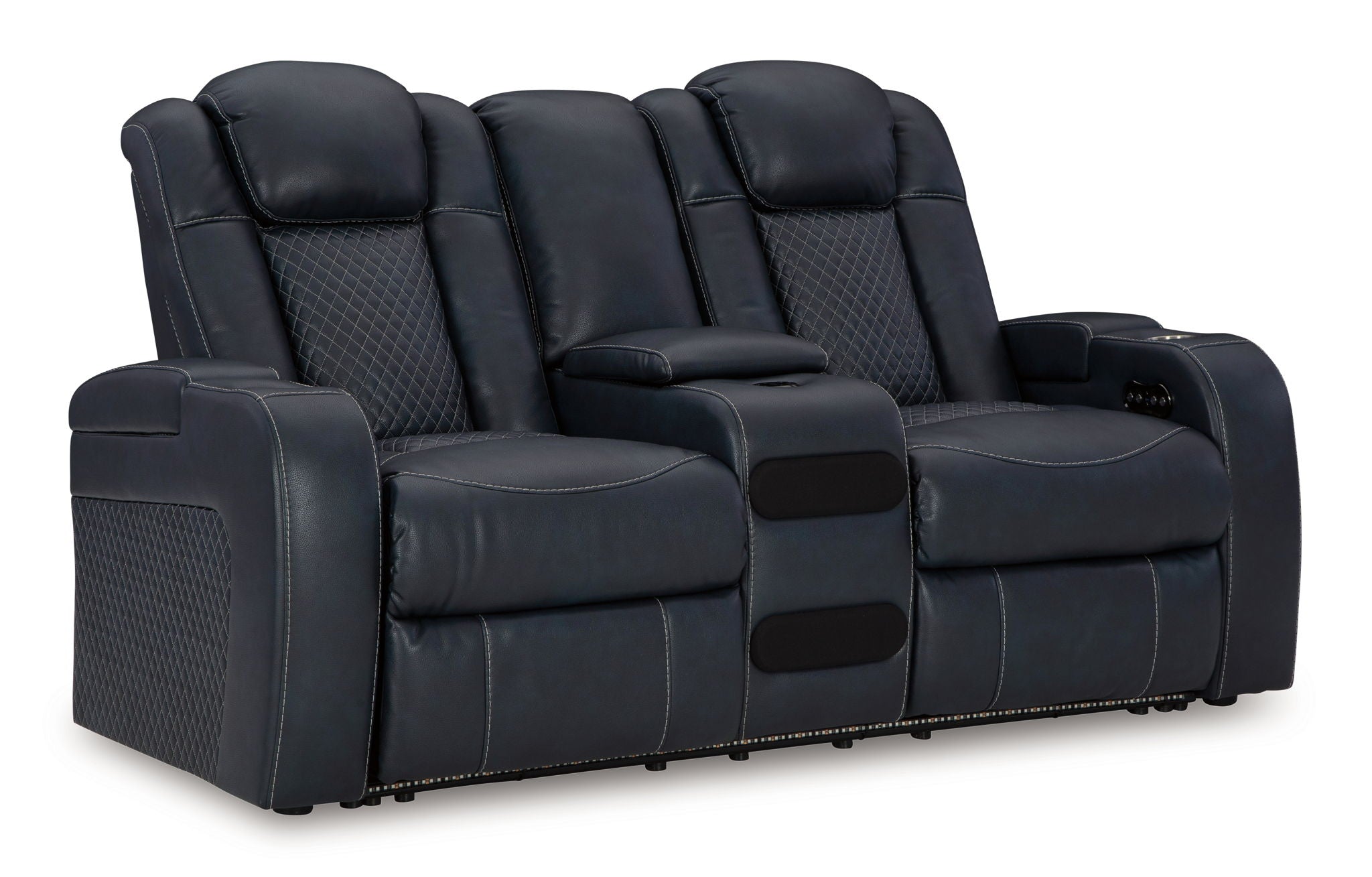 Fyne-dyme Power Reclining Loveseat With Console/Adj Hdrst