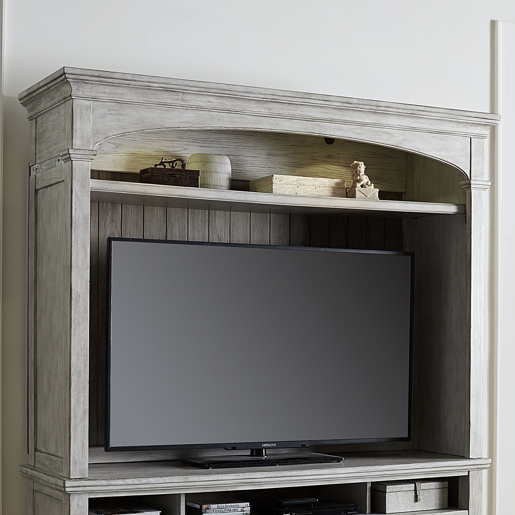 Heartland - Entertainment Hutch - Antique White / Tobacco Tops