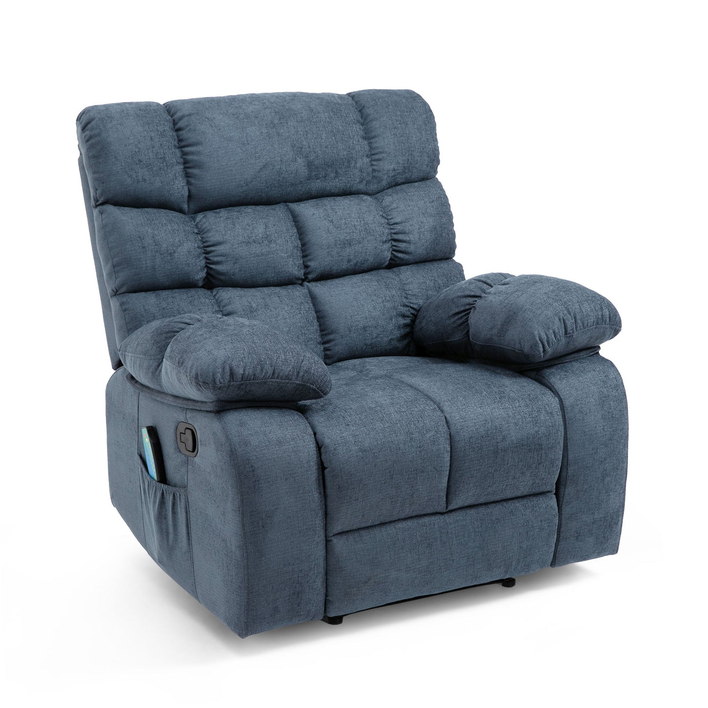 Contemporary Massage Recliner With Pillow Tufted Design - Charcoal