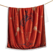 Campfire - Marfa Campfire Sherpa Throw Sunset Rider - Red