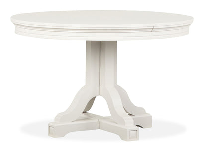 Willowbrook - Extendable 48" Round Dining Table - Egg Shell White