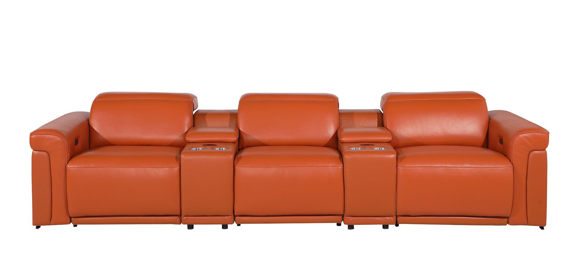 1126 - 5-Piece Modular Power Reclining Sofa In With 3 Power Recliners & Power Headrests