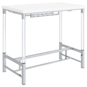 Tonneson - Bar Table With Trestle Base And Wine Storage - White