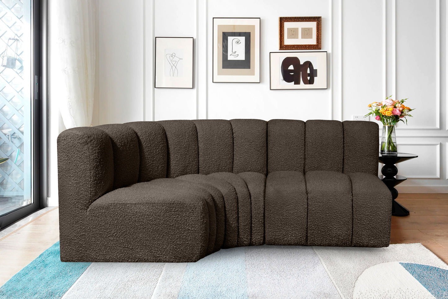 Arc - Boucle Fabric 3 Piece Sofa