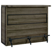 Garrison - 5 Shelf Home Bar Wine Cabinet With Stemware Racks And 12 Bottle Wine Storage - Oak