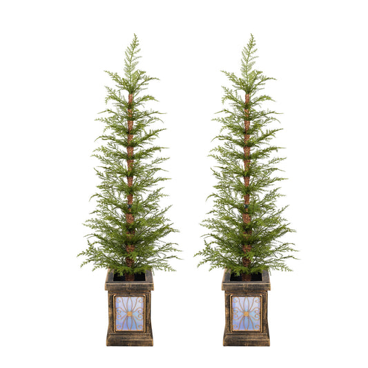 4Ft Pre Lit Artificial Christmas 2 Piece Set - Green