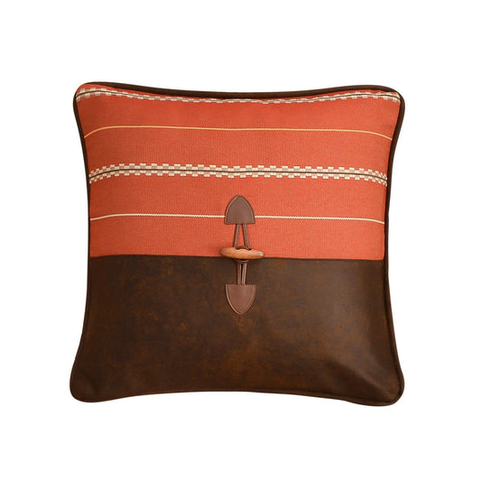 Carter - Envelope Pillow - Rustic Orange / Brown