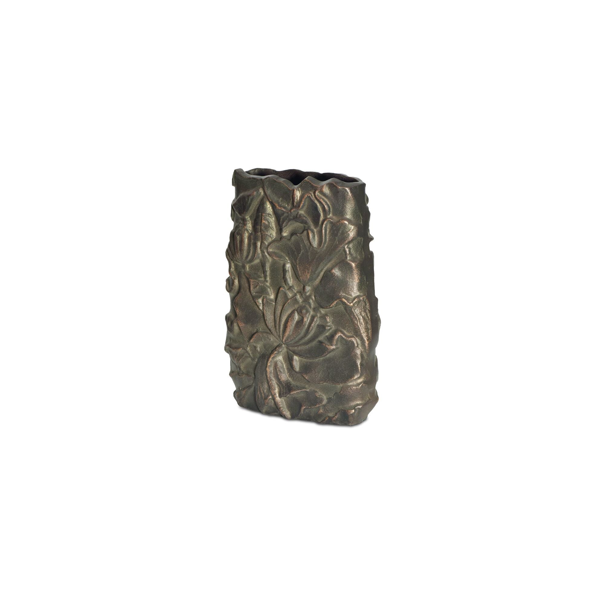 Sabine - Cast Aluminum Vase - Antique Brass