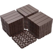 Plastic Interlocking Deck Tiles, Waterproof All Weather Use