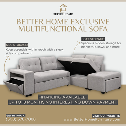 Velar Sectional Bed with Chaise and Storage