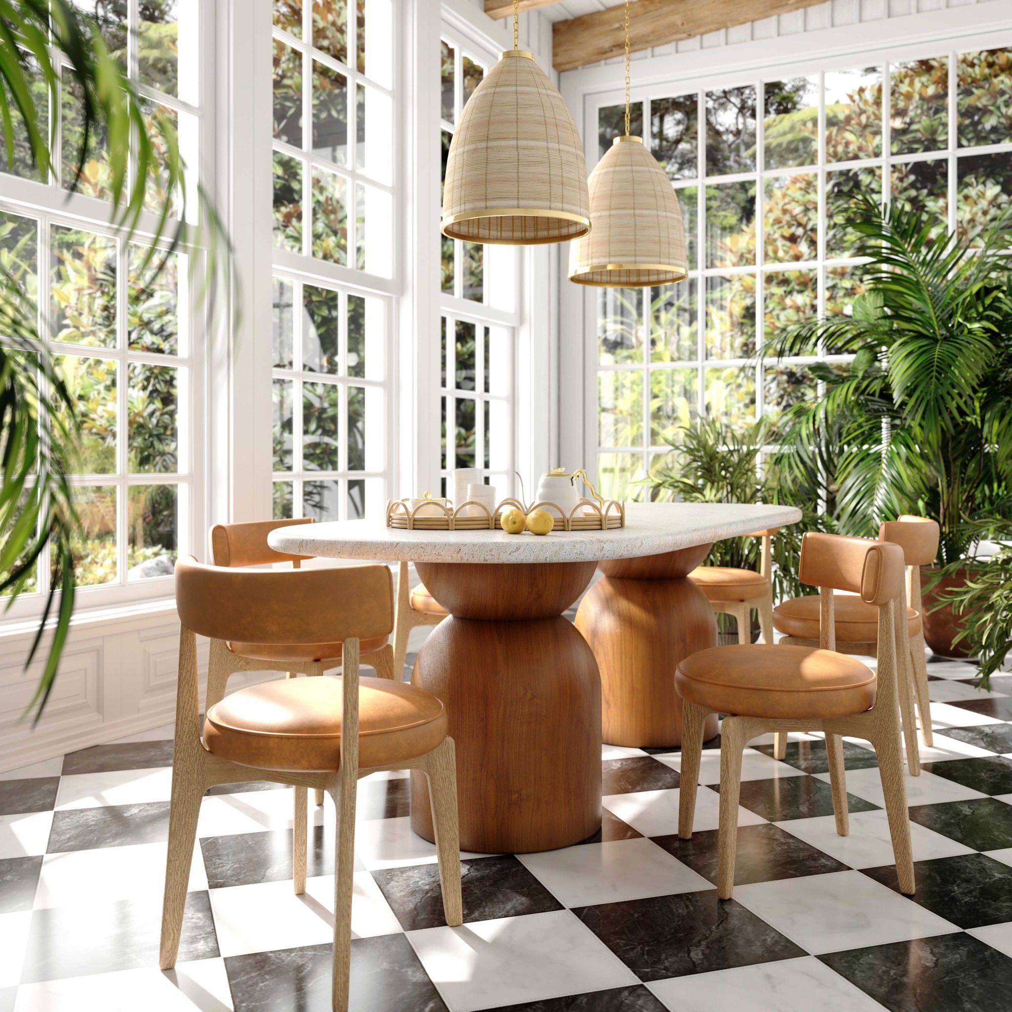 Cynthia 87" Indoor / Outdoor Dining Table - Thumbnail 3