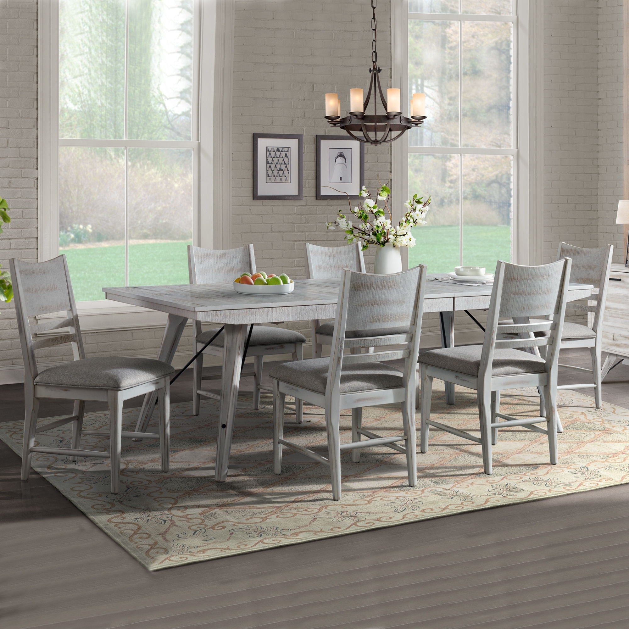 Modern Rustic - Panel Chair - Weathered White