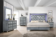 B278 - Velvet Nightstand - Gray