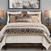 Chalet - Queen Aztec Comforter Set (Set of 3) - White / Brown