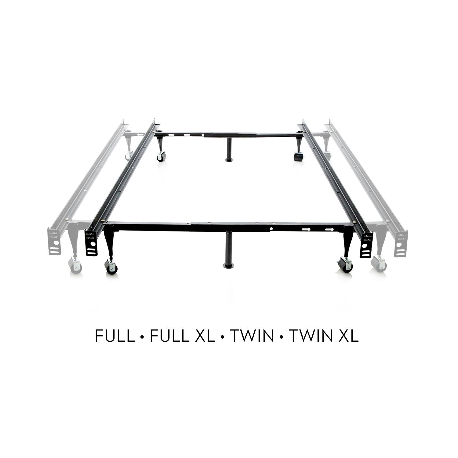 Twin / Full Adjustable Bed Frame - Wheels